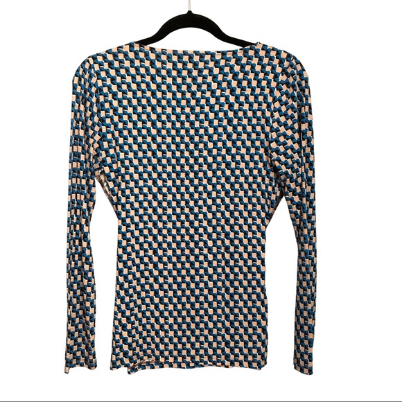 🌺BEAUTIFUL SOFT LONG SLEEVE ANN TAYLOR FAUX WRAP TOP-SIZE S - Picture 3 of 5